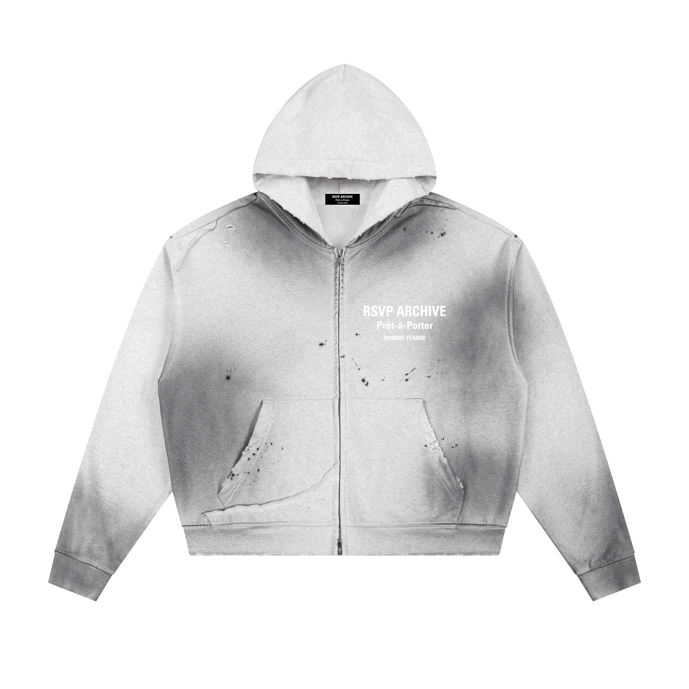 Concrete Zip Up Hoodie